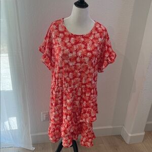 Michael Kors Red and White Floral Dress